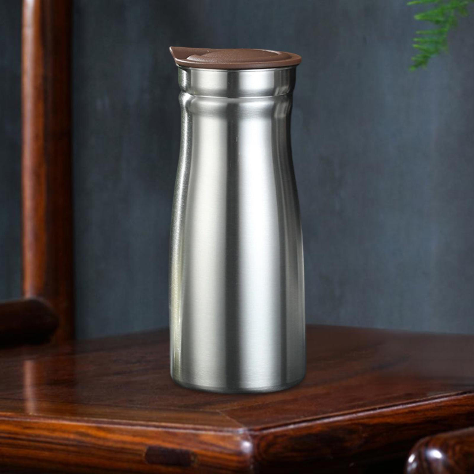 

, Insulated Jug, Stainless Steel Vacuum Carafe, Leak Beverage Dispenser, Modern Design, And Cold Brown no handle