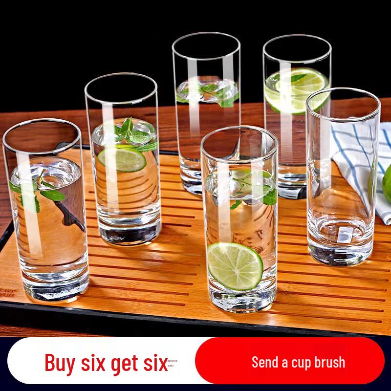 Shangqi Octagonal Heat-Resistant Glass Drinking Set, 6-Pack