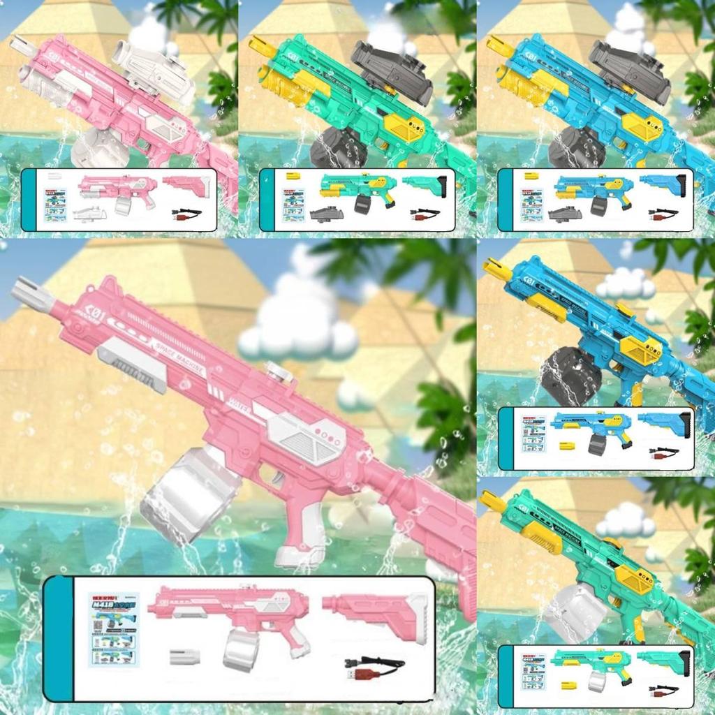 Large Capacity M416 Space Electric Water Gun With Self-absorbing Feature In Sky Blue