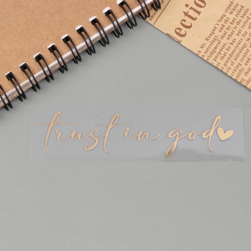 

Довіряй Богу Серце Наклейка Декаль Дзеркало Заднього Виду Автомобіля Віра Біблійний Вірш Християнська Церква Автомобільний Бампер Декор золотий