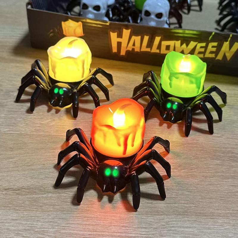 1Pc Halloween Decoration Spider Night Lights Party Supplies Decoration Props Bar, Haunted House, Horror Party Accessories