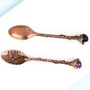 Crystal Coffee Scoop Vintage Carved Stirring Spoon Irregular Polished Stone Dessert Spoon