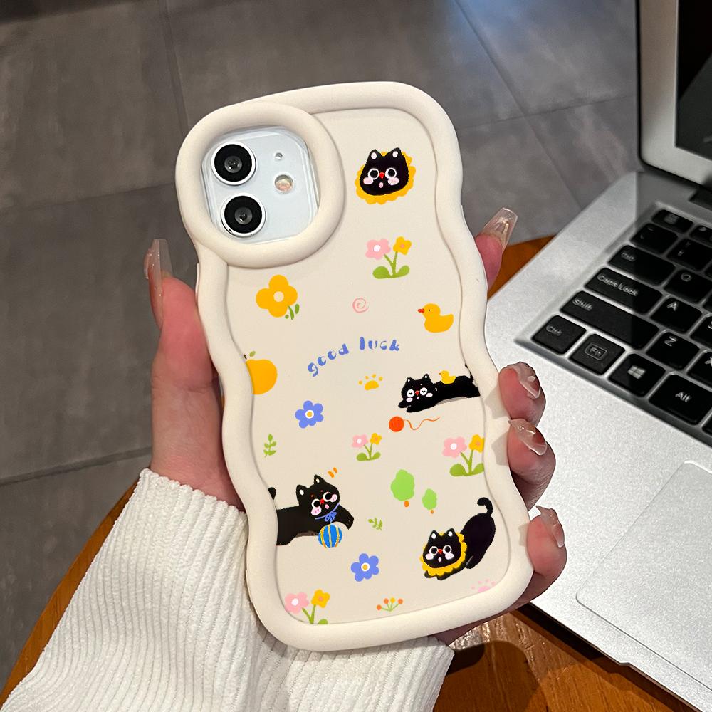Big Wave Edge Soft Silicone Material Macaron Phone Case Shockproof Protective Rubber Casing for iPhone Samsung Huawei Honor Xiaomi Redmi OnePlus Moto