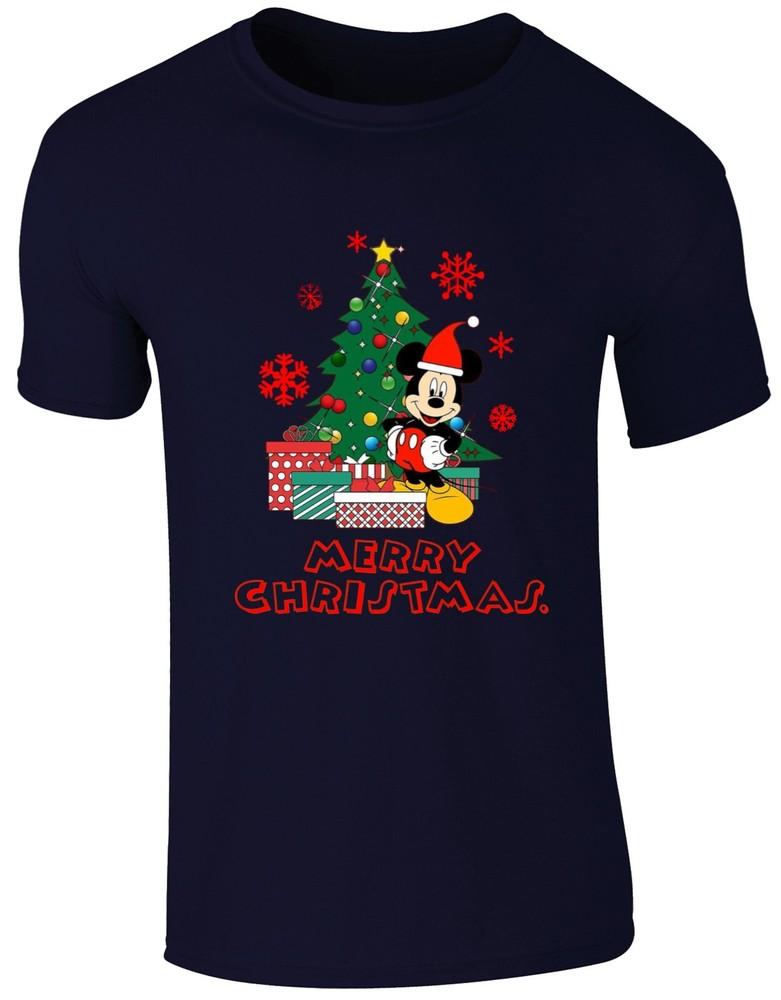 Mickey Mouse Merry Christmas TShirt Vintage Mouse Xmas Tree Funny Gift Tee Top S