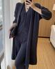 Women's Korean Style Knit Cardigan Set: Casual Loose Vest & Wide-Leg Pants Three-Piece for Autumn/Winter.