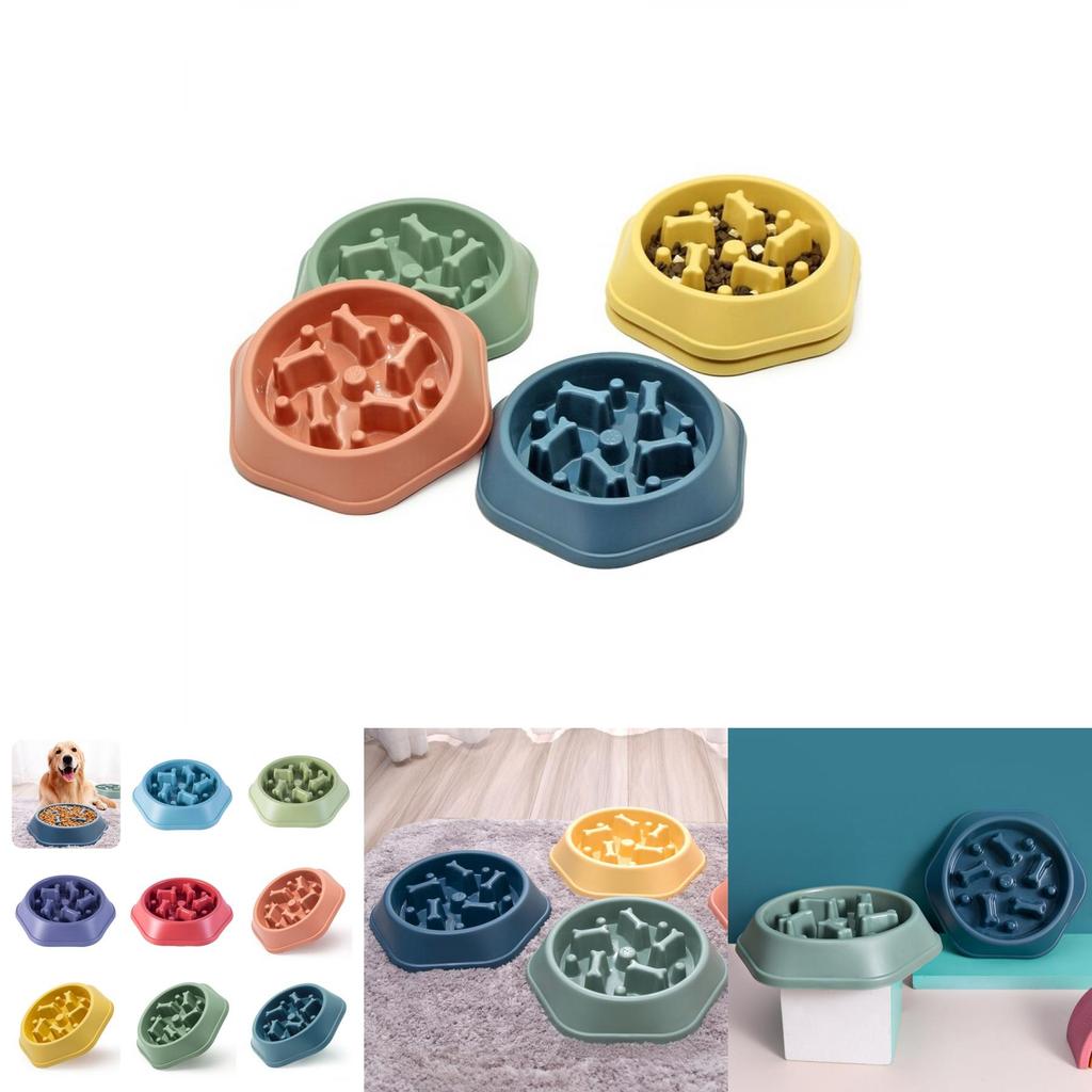 Vibrant Anti-spill Pet Feeding Bowl Slow Feeder Design For Dogs And Cats Multiple Colors Available