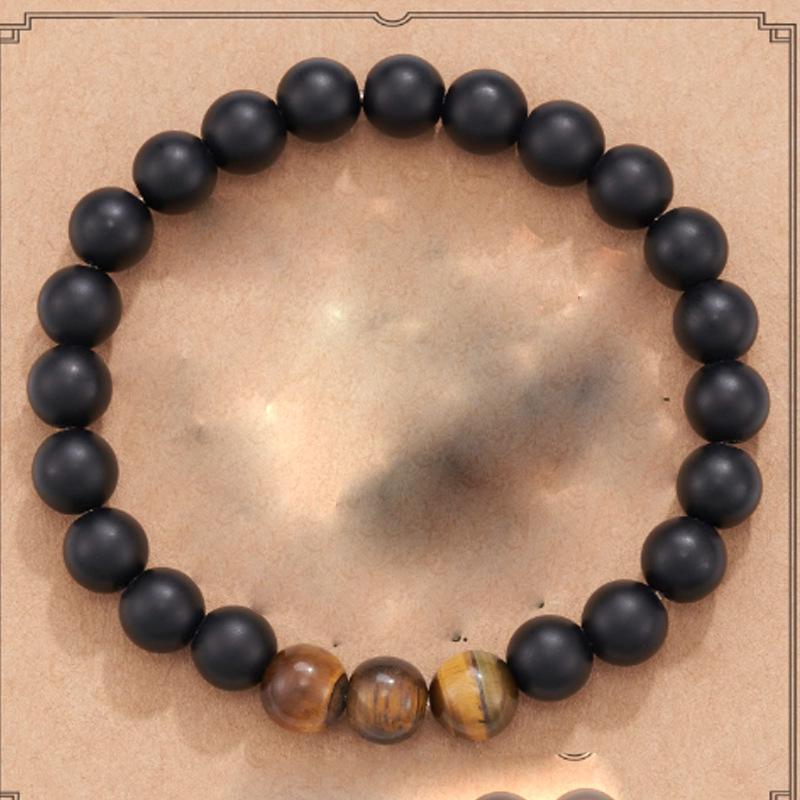 8mm Pink Zebra Stone Bead Bracelet with Gift Card: Perfect Holiday Friendship & Love Gift for Men & Women