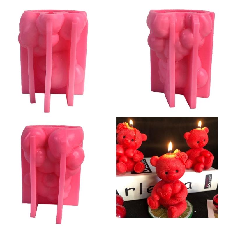 Stampo in silicone a forma di orso Stampo per candele in cera fatto a mano Stampi in resina epossidica resistente Stampi per colata di aromi/aromaterapia