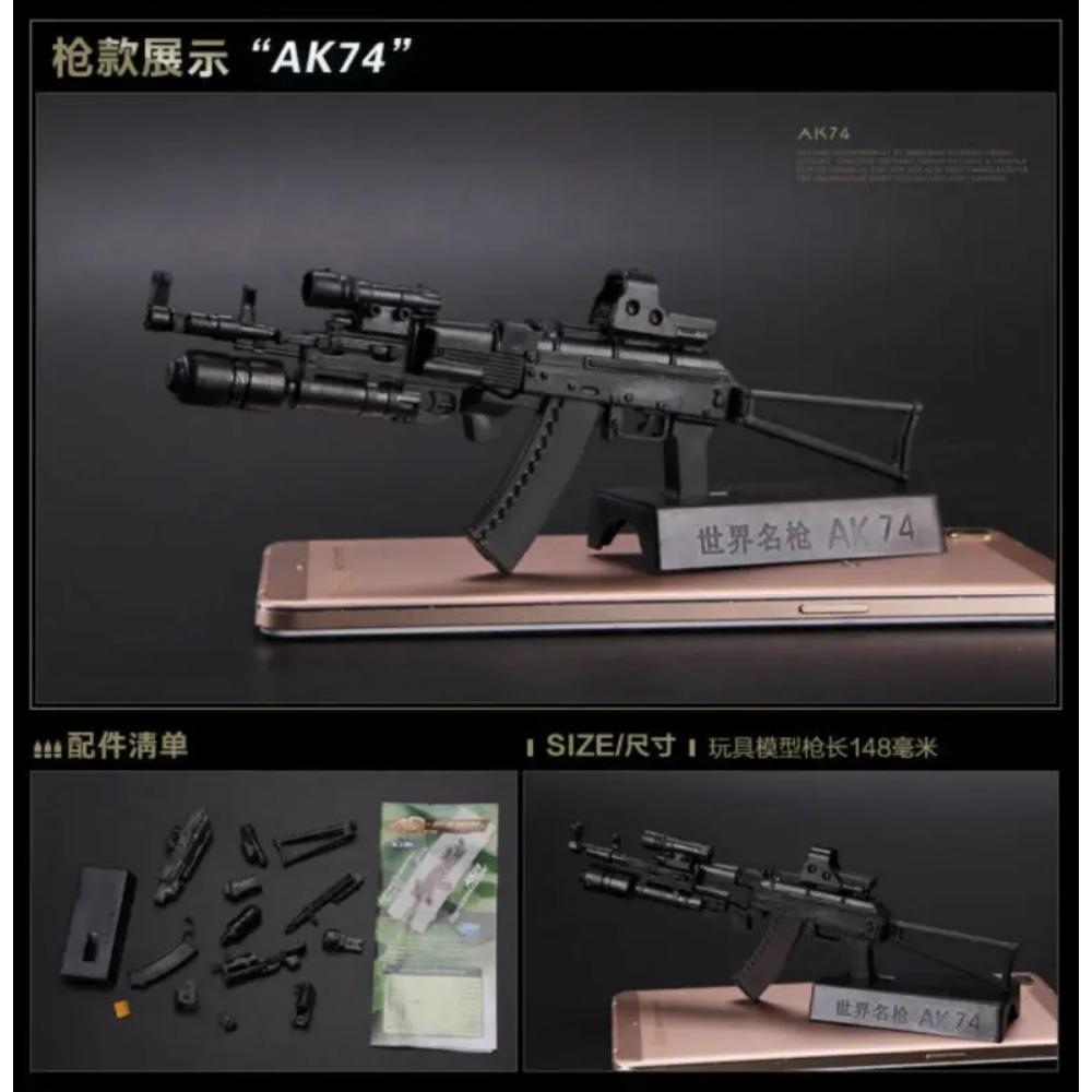 1:6 Scale Toy Mini Gun Model M134 MG42 AK47 98K Rifle Puzzles Building Bricks Assembly Weapon Scene Sandpan Game Toy