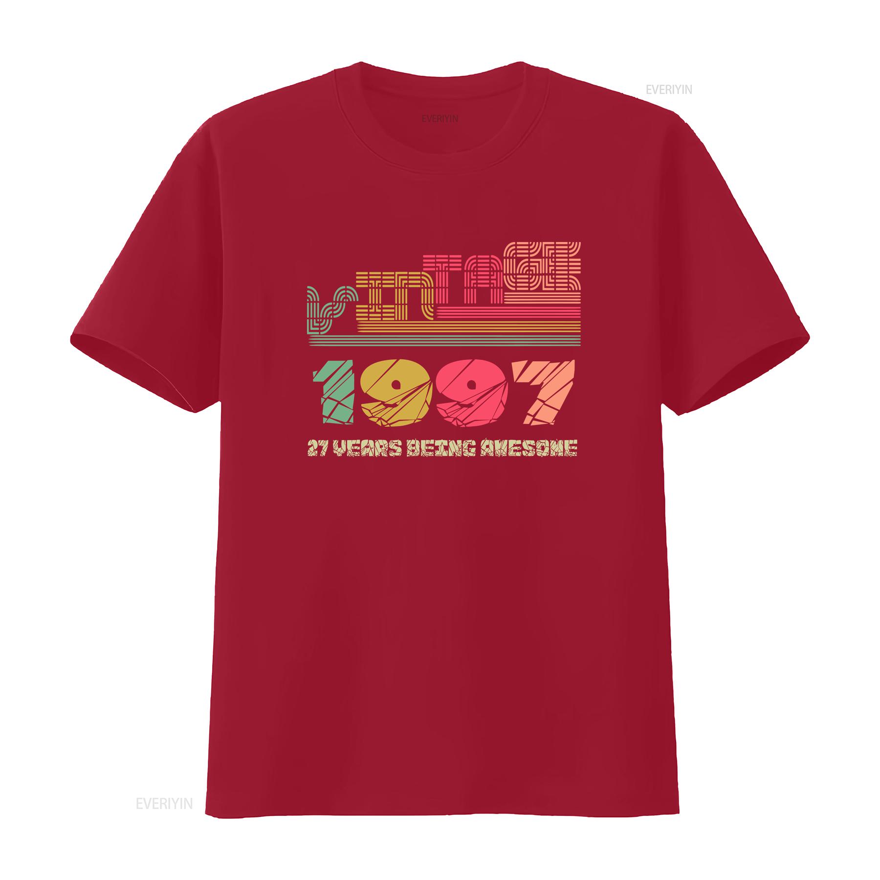 

Vintage 1997 T Shirt 27th Birthday For Men Best Friend Bday Seventies Turning 27 Born in vintage Washed homme graphic fashion S