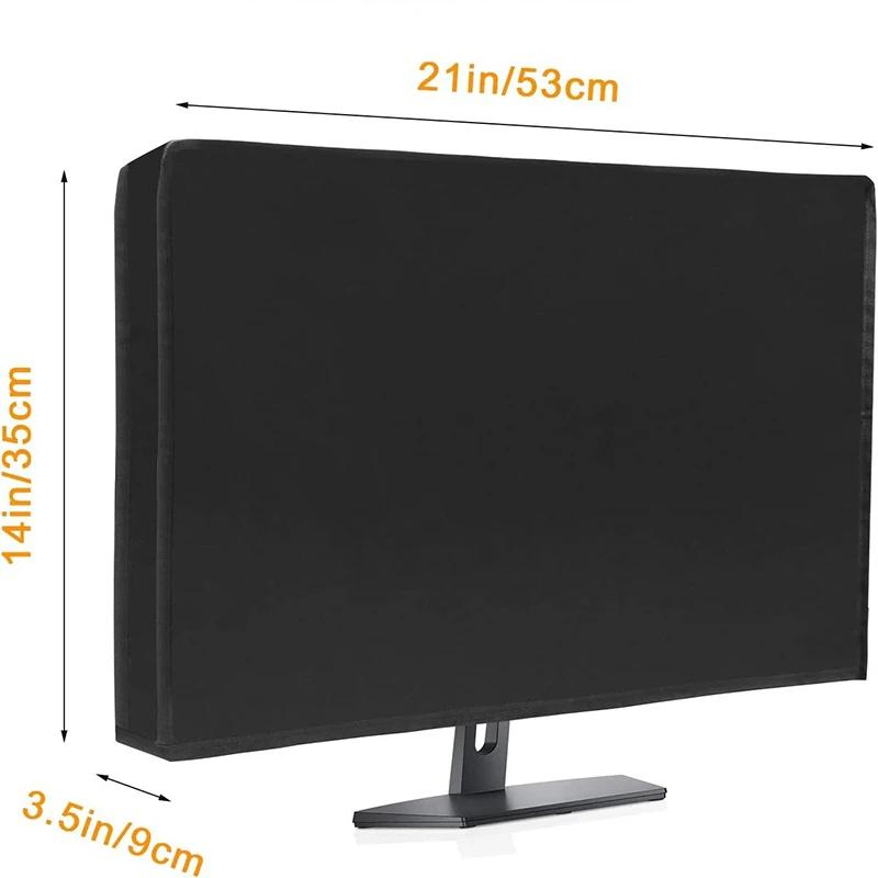21" 24" 28" Heim-PC Desktop-Computer Monitor Staubschutzhülle Wasserdichtes Gewebe LCD-Bildschirm Schutzhülle Waschbares Zubehör Schwarz