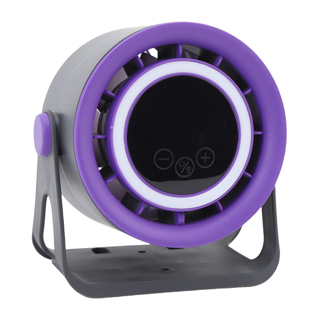 Desk Fan USB Rechargeable Quiet Portable Desktop Turbo Fan with LED Light for Office Bedroom Outdoor Camping