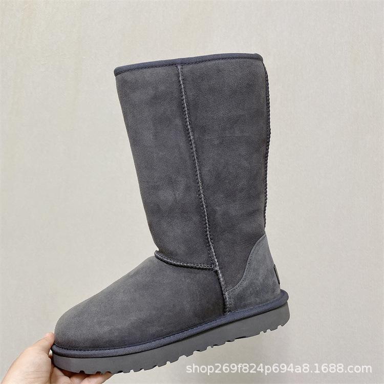 Sangpo snow boots women's fur integrated classic long tube piled thickened real wool warm cotton shoes men's winter shoes