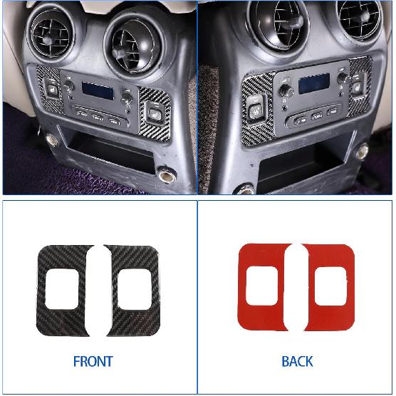 Soft Carbon Fiber Rear Seat Heating Button Switch Trim Sticker Fit for Hummer H2 2003-2007, Car Rear Row Heating Button Panel Trim Cover Accessories,