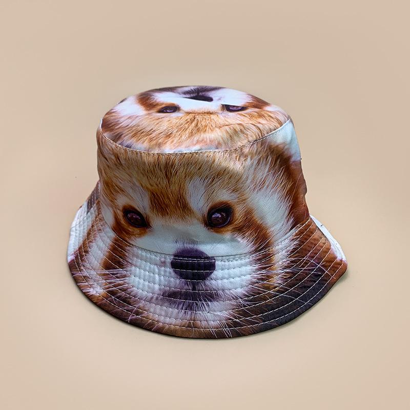 Front And Back Wearing Spoof Hip Hop Animal Print Bucket Hat Men And Women Sunshade Funny Personality Bucket Hat