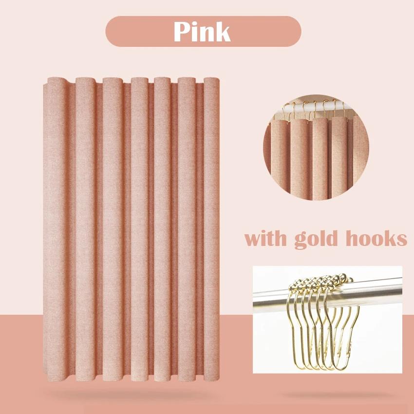 Плотная занавеска для душа с имитацией льна — фото 14