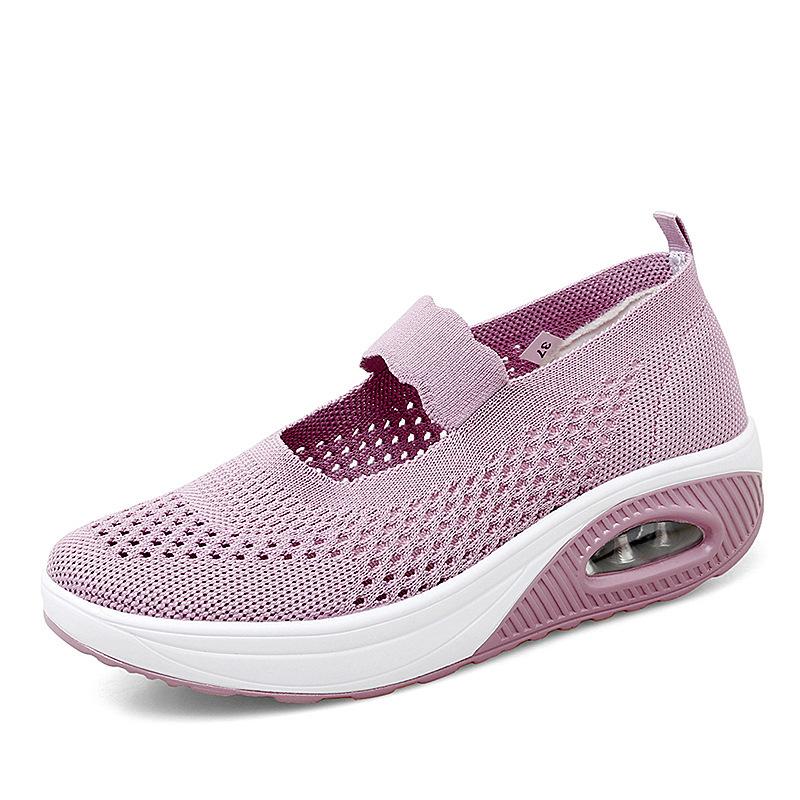 1 Summer new casual fly-woven mesh thick sole, light, comfortable and breathable large-size single shoes No. 2