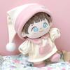 Pink Pajama Set and for 10cm Plush Kigurumi Otaku Doll Kpopdoll Costume (Hat, Dress, Shoes) Doll, Accessories, Activities, Mascot, [Used]