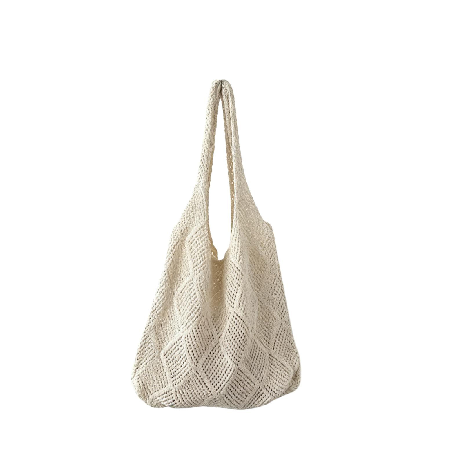 Woven Straw Beach Bag Summer Casual Shoulder Bag Lightweight Large Capacity Handbag for Outdoor Travel and Daily Use One Size