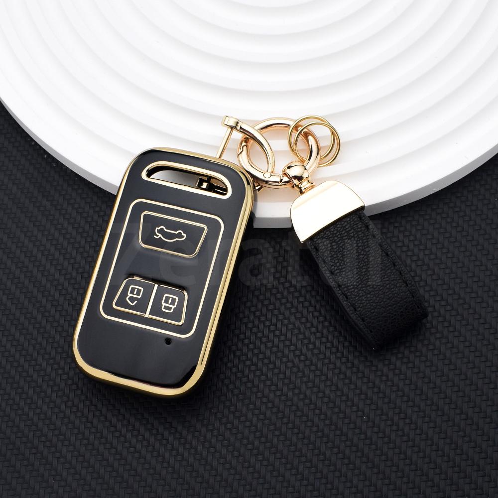 3 Buttons Soft Tpu Car Key Case Cover Shell Fob Holder Keyless For Chery Tiggo 4 3 Tiggo 8 7 Arrizo 5    Key Chains