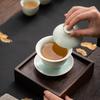 Su's Ru Kiln Ceramic 11-Piece Tea Set with Gaiwan & Teapot
