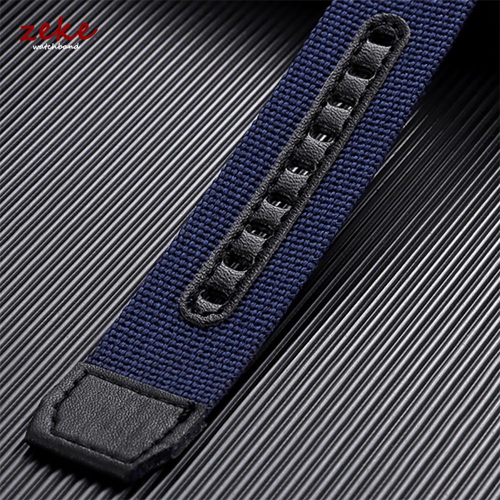 20mm 22mm Nylon Genuine Leather Watch Strap for Hamilton Khaki Field Watch Green, Black, Gray Men's Outdoor Sports Watch Band