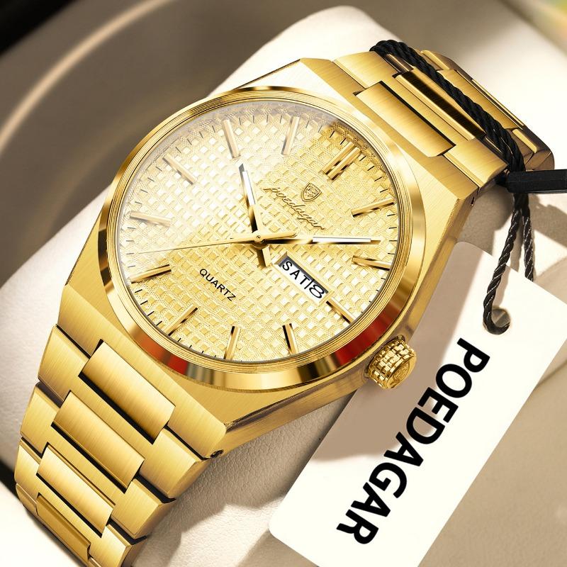 Top Brand New Style Simple Men's Watch Waterproof Double Calendar Quartz Fashionable Luxury Luminous Wristwatch