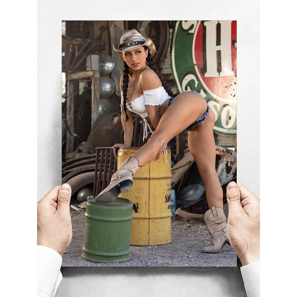 Vintage Pinup Girls Metal Tin Sign Home Bar Man Cave Decor