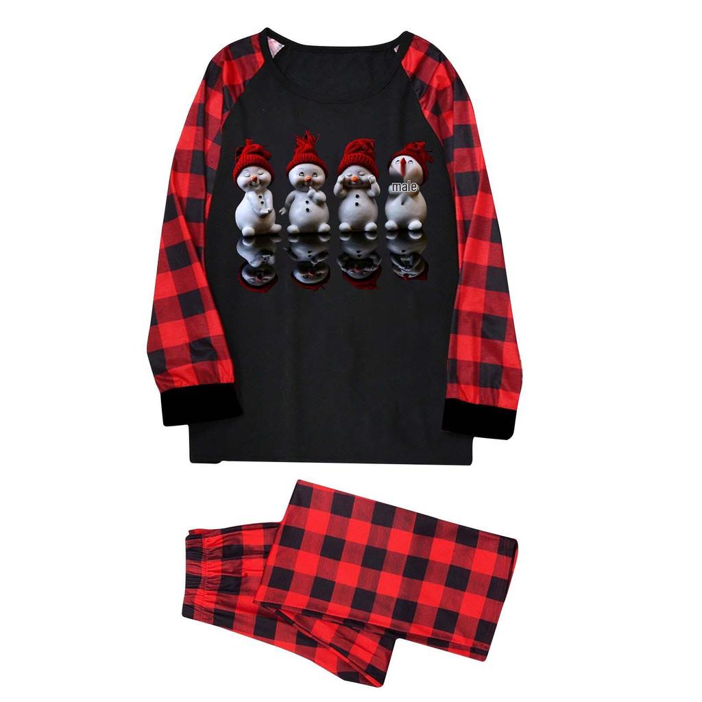 Family Christmas Plaid Pajama Set: Long-Sleeve T-Shirt & Pants