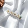 New Fashion White Flowers Leaves Pearl Hairpin Cute Romantic Golden Spring Duckbill Clip Barrette Hair Jewelry Hair Accessories