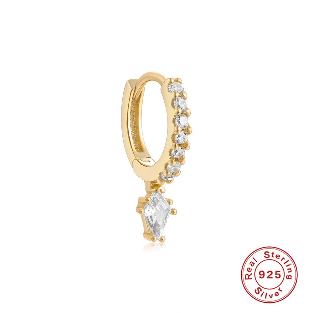 S925 Sterling Silver Ins Versatile Shell Pearl Malachite Dagger Earrings Summer Creative Non-Collision Earrings