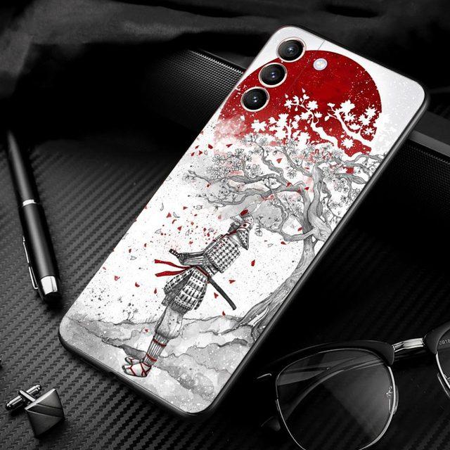Japońska sztuka samurajska pokrowiec na smartfona do Samsung Galaxy S21 Ultra S20 Fe S10 Plus S9 S10e S10lite Shell miękkie Fundas