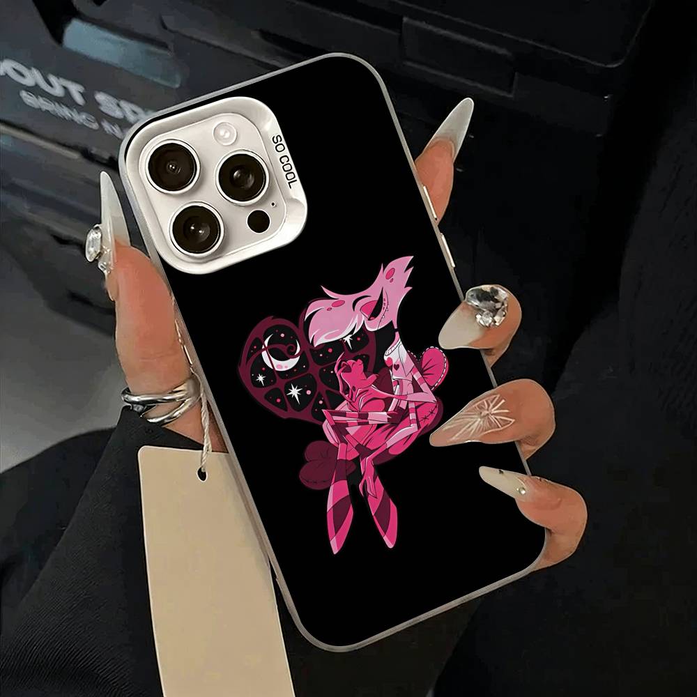 A-Angel Dust H-Hazbin H-Hotel Чехол для телефона для iPhone 11 12 13 14 15 16 Pro Max Plus белый Серебристый Чехол для телефона iPhone12Pro