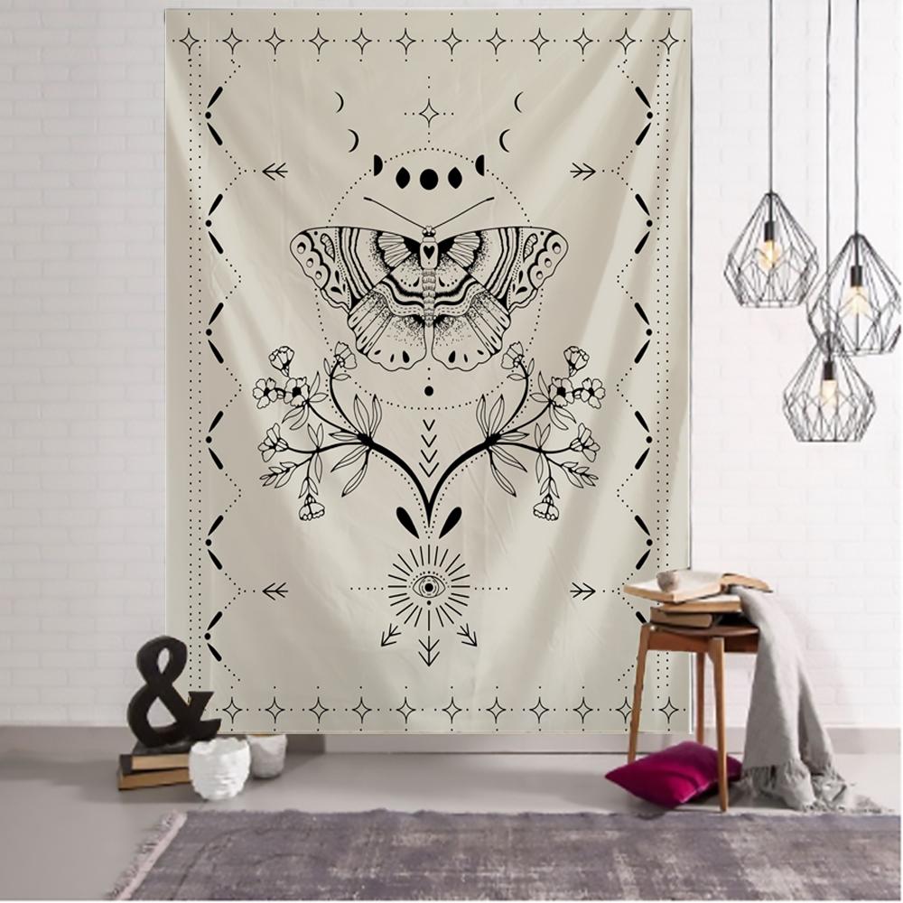 Teenage independent room decoration lace tapestry mushroom tapestry psychedelic sun, moon and stars tapestry
