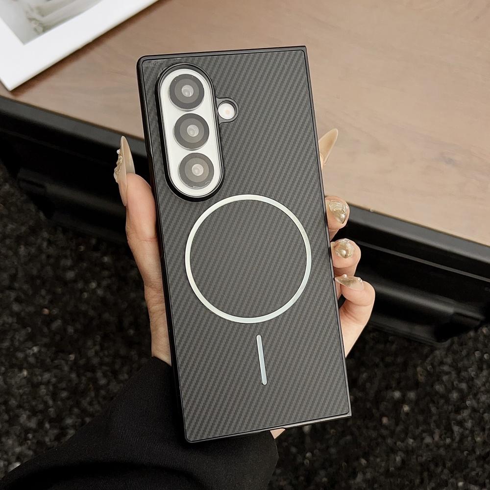 Ultra cienkie magnetyczne etui z włókna węglowego dla Samsung ZFold 7 Fold6 Fold5 Fold4 Fold3 5G Odporna na wstrząsy osłona ochronna dla Fold 7