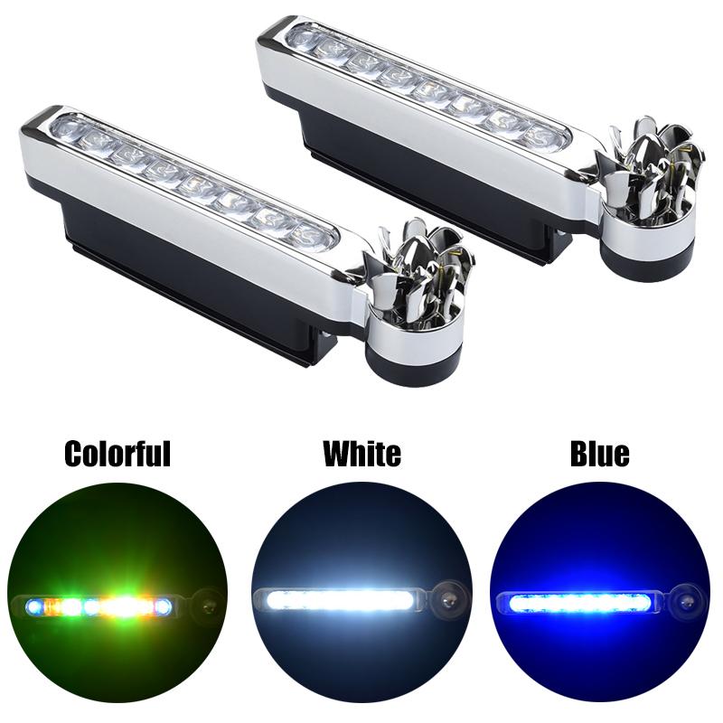 2Pcs/Set High Brightness Daytime Running Light Wind Fan Powered 8 LED Car Light External DRL Running Lights Headlight Lamp
