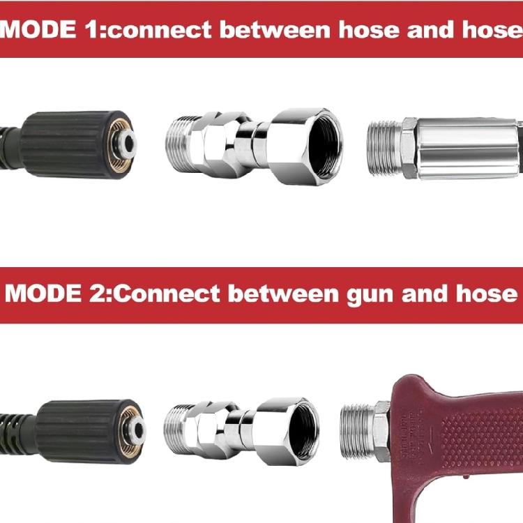 High Pressure Washer Adapter Quick Release Connector 360 Degree Rotatable Adapter 3/8inch Car Washer Outlet Adapter