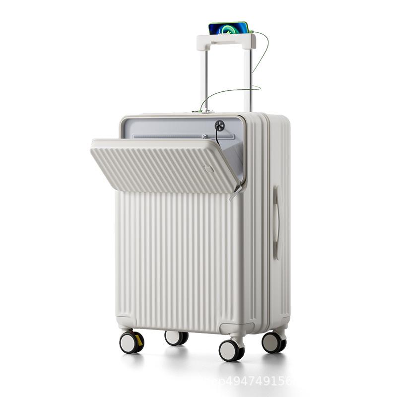 2025 Durable 26-Inch Front-Opening Travel Suitcase with Combination Lock for Men and Women