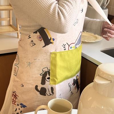 Oil-proof Cat Dog Sleeveless Aprons With Pockets Cooking Apron Cleaning Tool Kitchen Apron  Kitchen