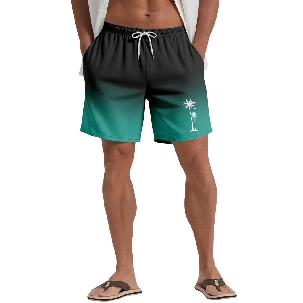 Hawaiian Plant Printed Men's Casual Beach Shorts