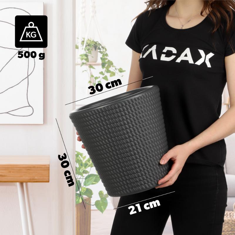 KADAX Donica Doniczka Osłonka Na Kwiaty Antracyt 30 cm