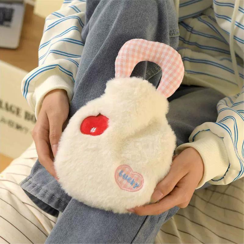 Bolsa de Água Quente de Pelúcia Desenho Animado Portátil Grade Bonita Bolsa de Água Quente Meninas Aniversário Natal Ano Novo Presente Lavável Espessa Bolsa de Água