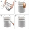 Dirty Clothes Storage Bag Cotton Rope Braided Laundry Basket Foldable Large Capacity