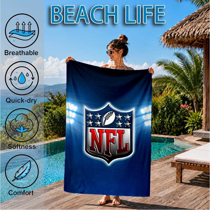 NFL Team Collection Beach Towel, Microfiber Beach Towel, Perfect For Pool, Beach, Travel, Home Decor Beach Party Fan Gifts