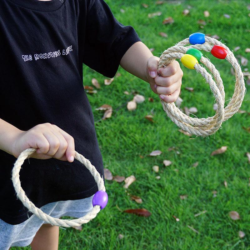 

Rainbow-Colored Hemp Rope Ring Toss for Kids & Parents - Outdoors & School Activities Light Blue Bead Hemp Rope Ring 1 pc