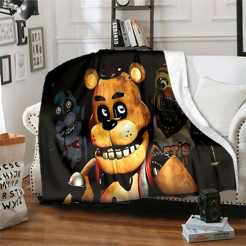 1pc Blanket Five Nights at Freddy's2 Print Design, Lightweight Blanket for Sofa, Bed- Soft &Warm, Gift for All Seasons like Christmas, Halloween