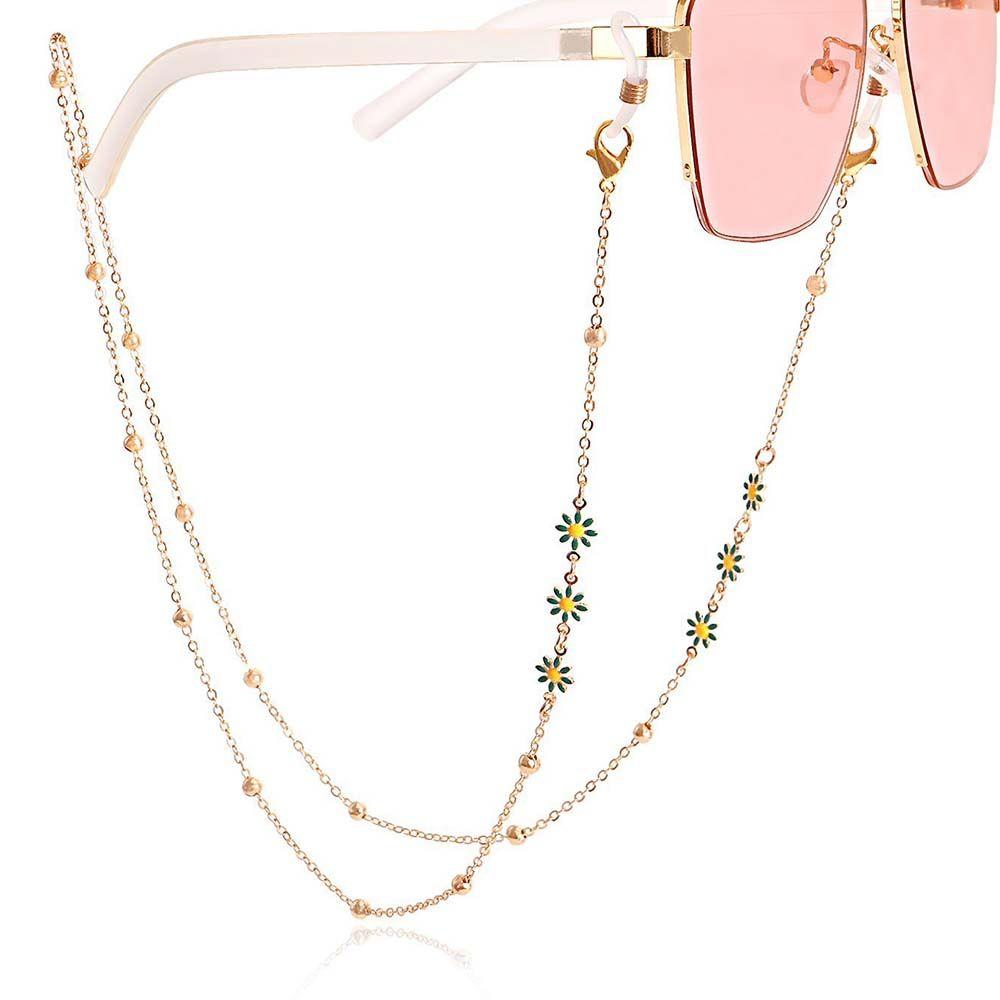 Vintage Fashion Colorful Flower Eyewear Accessories Sunglasses Chain Eyeglasses Lanyard Mask Chain