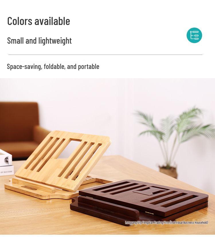 Folding Solid Wood Portable Laptop & Tablet Stand with Cooling Feature