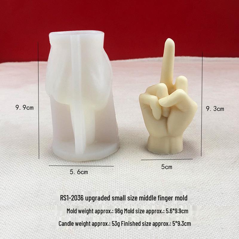 Gesture Candle Mold: Middle Finger Silicone Mold for DIY Creative Aromatherapy and Gypsum Cakes