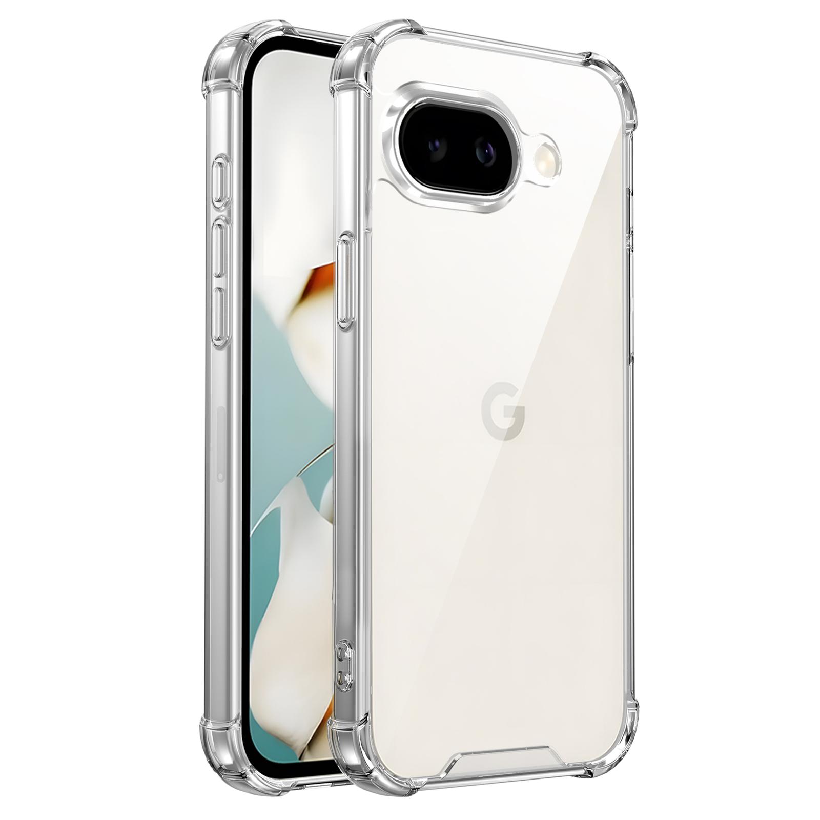 

For Google Pixel 9a Case TPU PC Transparent Phone Cover with Airbag Corner Protection
